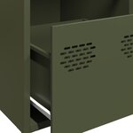 vidaXL Buffet vert olive 68x39x73 5 cm acier laminé à froid
