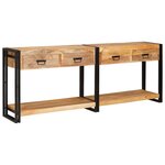 vidaXL Tables console avec tiroir 2 Pièces Marron Bois de mangue massif