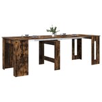 vidaXL Table à dîner 240 x 85 x 75 cm Bois d'ingénierie Chêne fumé