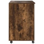 vidaXL Bureau avec roulettes avec tiroir Chêne fumé 91 x 50 x 77 cm