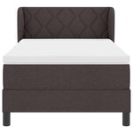 vidaXL Lit boxspring avec matelas Marron foncé 100 x 200 cm tissu