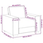 vidaXL Fauteuil gris clair 60 cm tissu