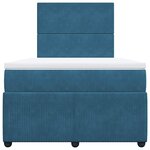 vidaXL Sommier à lattes de lit et matelas Bleu foncé 120x200cm Velours