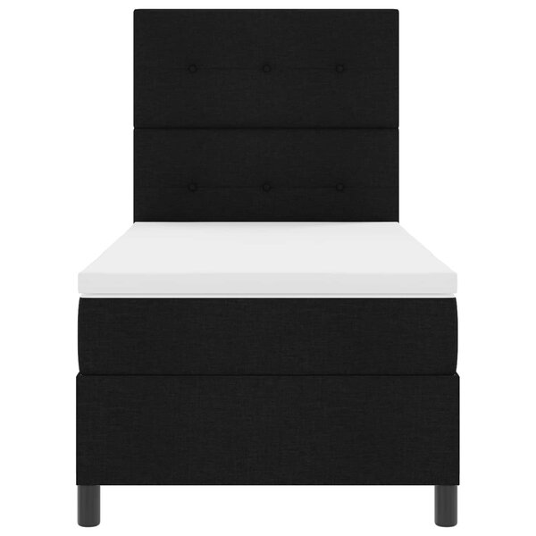 vidaXL Lit à ressorts avec matelas avec LED Noir 90 x 190 cm tissu