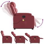 vidaXL Fauteuil inclinable de massage électrique rouge bordeaux