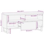 vidaXL Meuble TV - 100 x 33 5 x 46 cm  en bois de mangue massif.