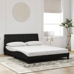 vidaXL Cadre de lit avec LED sans matelas Hanko noir 160x200 cm velours