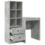 vidaXL Bureau avec rangement 2 Pièces Gris béton 60 x 50 x 76 cm