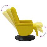 vidaXL Fauteuil inclinable avec repose-pied jaune velours