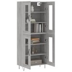 vidaXL Buffet haut Sonoma gris 69 5x34x180 cm Bois d'ingénierie