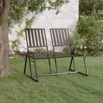 vidaXL Banc de jardin 2 places 165 cm Noir Acier