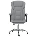 Chaise fauteuil siège pivotante de inclinable de bureau informatique étude clair tissu gris 02_0024238