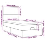 vidaXL Lit ottoman avec matelas et LED Bleu 100x200 cm Tissu