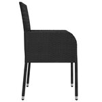 vidaXL Ensemble à manger de jardin avec coussins 3 Pièces Noir