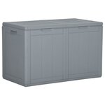 vidaXL Boîte de rangement de jardin 180 L Gris PP aspect bois