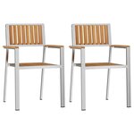vidaXL Chaise de jardin 2 Pièces Marron Bois de teck massif