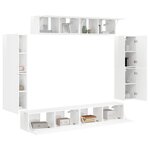 vidaXL Meuble TV 8 Pièces Blanc brillant