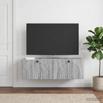 vidaXL Meuble TV mural Sonoma gris 99 x 41 x 30 cm Bois d'ingénierie