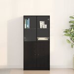 vidaXL Haut Armoire Noir 68 x 37 x 142 cm Bois d'ingénierie