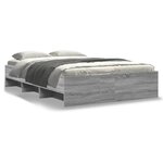 vidaXL Cadre de lit sonoma gris 140x200 cm bois d'ingénierie