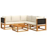 vidaXL Salon de jardin avec coussins 6 Pièces bois d'acacia solide