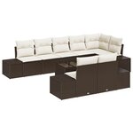 vidaXL Ensemble de canapé de jardin 8 pièces avec coussins gris en rotin synthétique