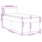 vidaXL Sommier à lattes de lit avec matelas gris clair 80x200 cm tissu