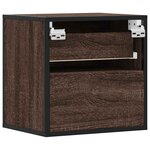vidaXL Table de chevet murale chêne marron 40x31x39 5 cm
