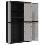 vidaXL Armoire de rangement d'extérieur gris et noir 97x37x165 cm PP