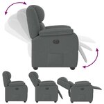vidaXL Fauteuil inclinable Gris foncé Tissu
