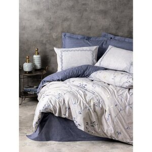 Parure de lit - housse de couette 220 x 240 + 2 taies d'oreiller 60 x 60 coton renforcé - Bleu