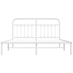 vidaXL Cadre de lit métal sans matelas et tête de lit blanc 180x200 cm