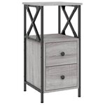 vidaXL Table de chevet sonoma gris 34x35 5x70 cm bois d'ingénierie