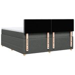 vidaXL Sommier à lattes de lit avec matelas Gris foncé 200x200cm Tissu