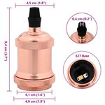 vidaXL Douilles de lampe 2 Pièces bronze or rose E27