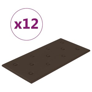 vidaXL Panneaux muraux 12 Pièces Marron 60x30 cm Similicuir 2 16 m²