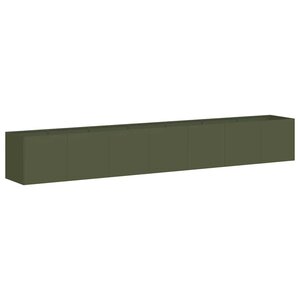 vidaXL Jardinière vert olive 280x40x40 cm acier laminé à froid