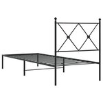 vidaXL Cadre de lit métal avec tête de lit noir 80x200 cm