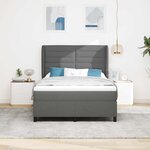 vidaXL Lit à ressorts avec matelas Gris foncé 140 x 190 cm tissu
