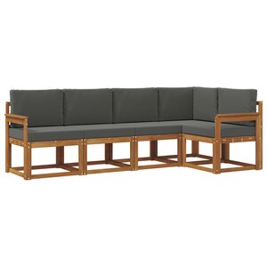 vidaXL Ensemble de canapés d'extérieur 5 pc Naturel et Anthracite