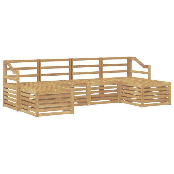 vidaXL Ensemble de canapés d'extérieur 6 pc Blanc Bois d'Acacia Massif
