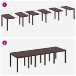 vidaXL Ensemble de salle à manger pour jardin 11 Pièces Marron Rotin