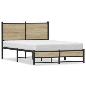 vidaXL Cadre de lit en métal sans matelas chêne sonoma 120x190 cm