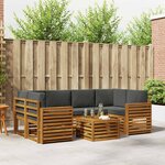 vidaXL Ensemble de canapés d'extérieur 7 pc Naturel et Anthracite