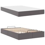 vidaXL Cadre de lit avec matelas Gris 120 x 190 cm Faux cuir