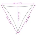 vidaXL Parasol en PEHD triangulaire 3 6x3 6x3 6 m Crème