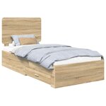 vidaXL Cadre de lit Chêne Sonoma 75 x 190 cm Bois d'ingénierie