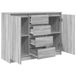 vidaXL Buffet avec tiroirs sonoma gris 100 5x35x76cm bois d'ingénierie
