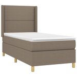 vidaXL Sommier à lattes de lit matelas et LED Taupe 100x200 cm Tissu