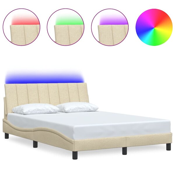 vidaXL Cadre de lit sans matelas crème 120x200 cm tissu